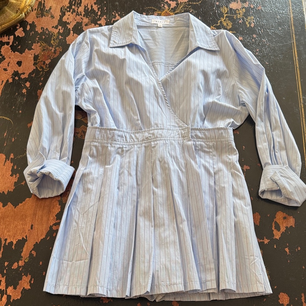 MARBLE Blue Striped Dress